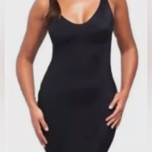 Black second Skin Slip Dress